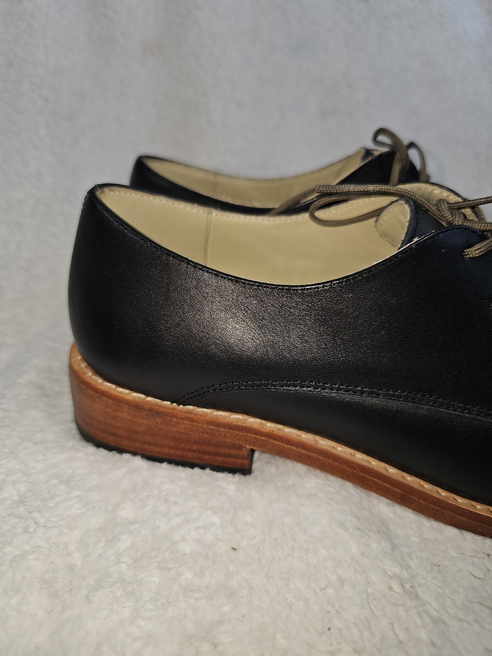 NISOLO Black Leather Lace Up Everyday Oxford Dress Shoes Size: 7.5 - Picture 3 of 14